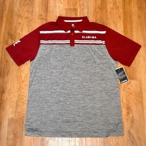 Colosseum Alabama Crimson Tide Polo Mens Large Crimson Grey NEW COPS11159HG